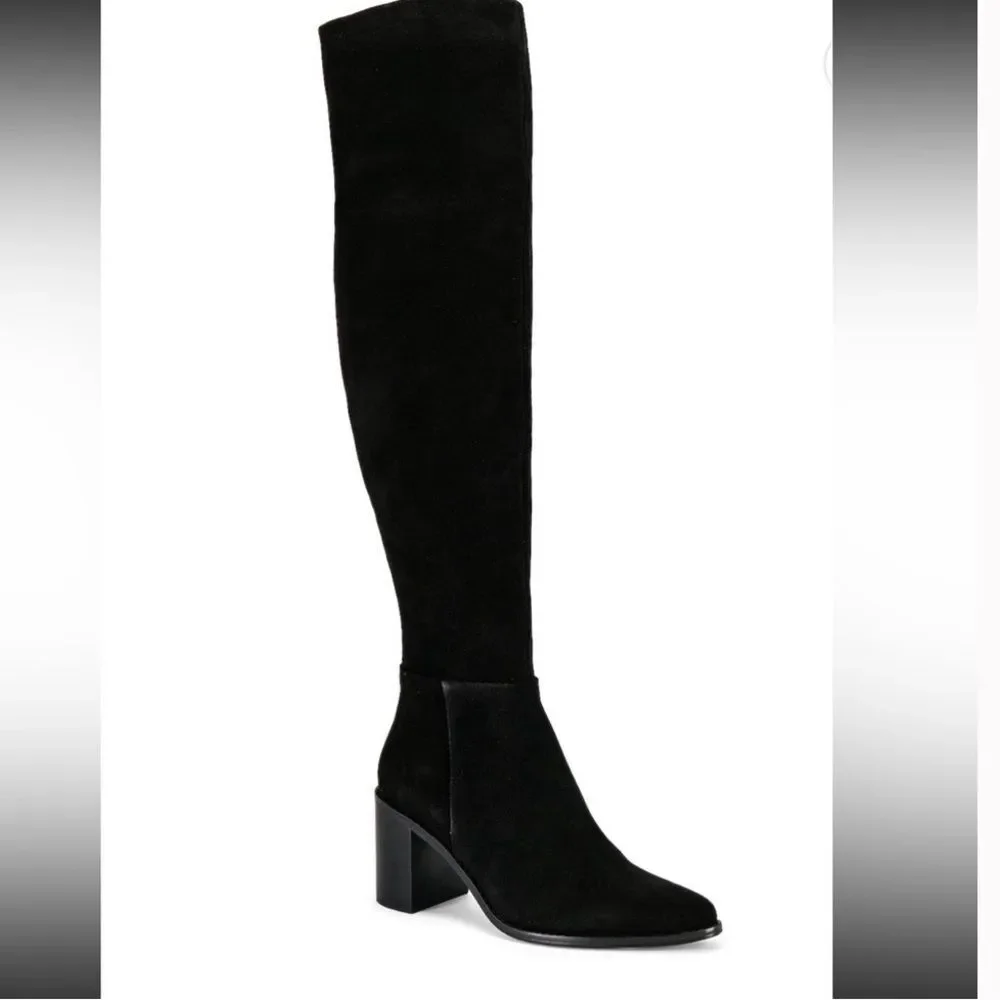 Seychelles Gifted Tall Boot Black Suede Leather Over Knee 8
